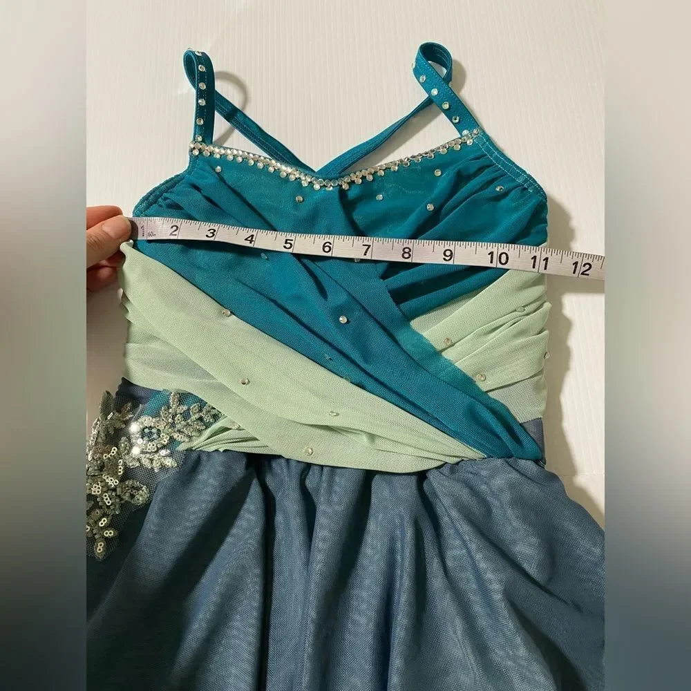 Weissman solo custom dance costume green teal blue No Right To Love You 15120 MC